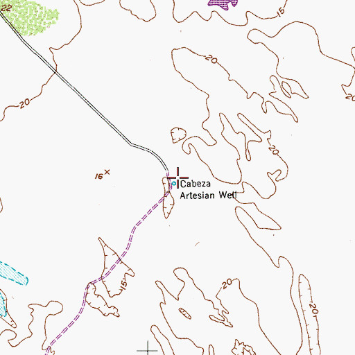 Topographic Map of Cabeza Artesian Well, TX