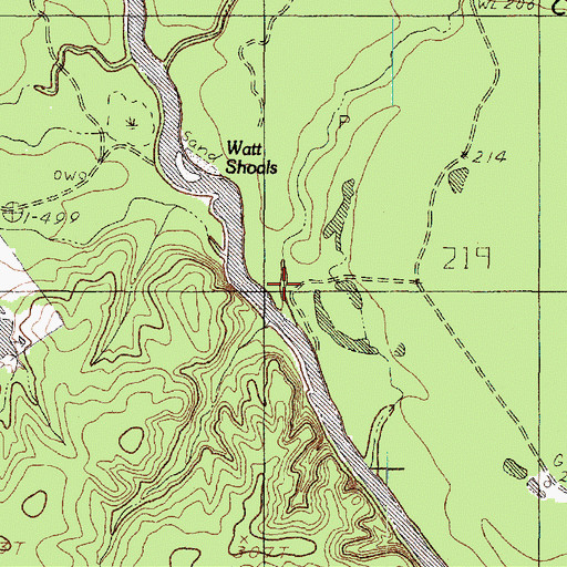 Topographic Map of Caddo Creek, TX