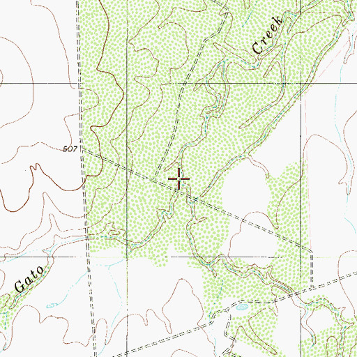 Topographic Map of Caliche Creek, TX