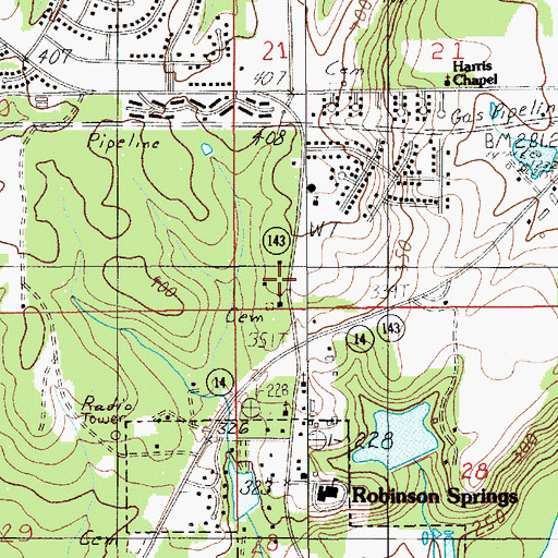 Topographic Map of Pine Haven School, AL