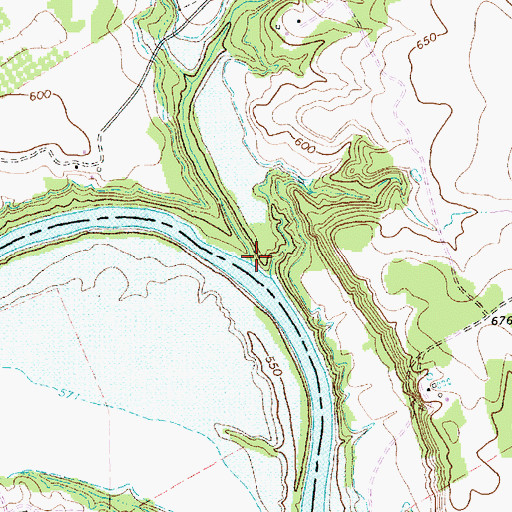Topographic Map of Camp Creek, TX