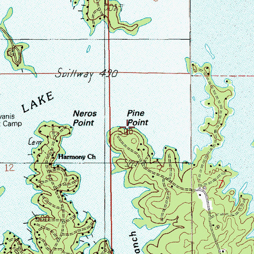 Topographic Map of Pine Point, AL