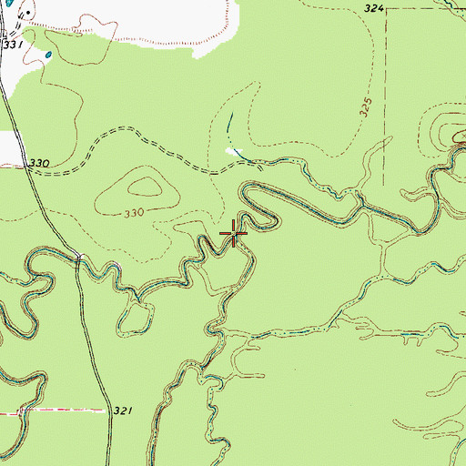 Topographic Map of Campbell Creek, TX