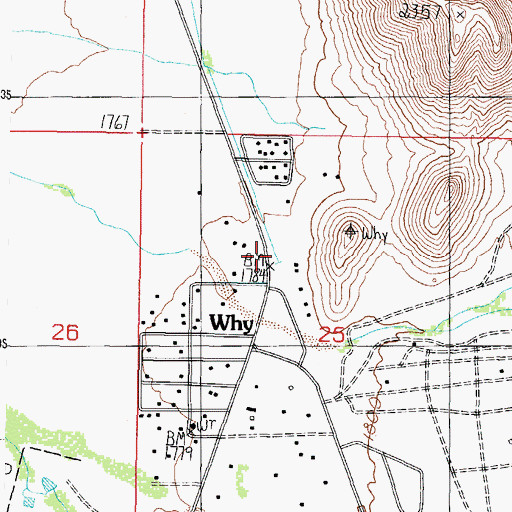 Topographic Map of Why, AZ