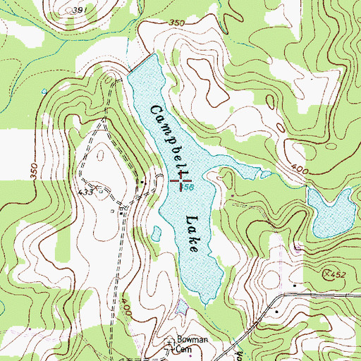 Topographic Map of Campbell Lake, TX