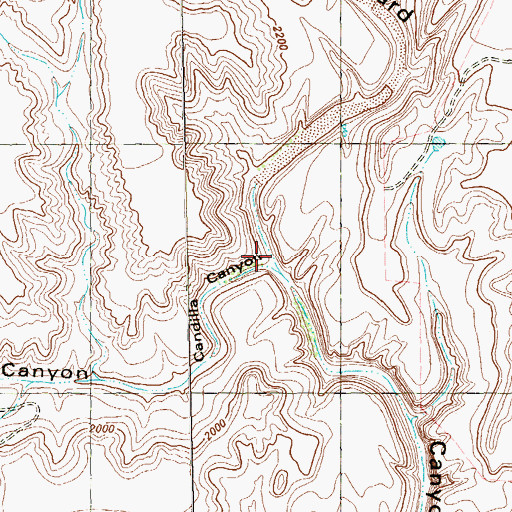 Topographic Map of Candilla Creek, TX