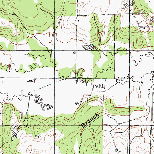 Topographic Map of Caney Branch, TX