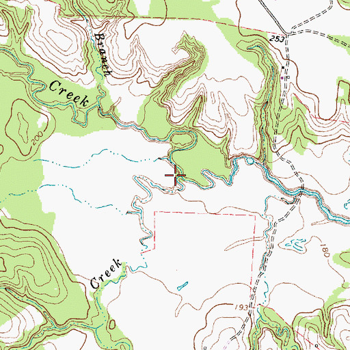Topographic Map of Caney Creek, TX