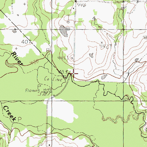 Topographic Map of Caney Creek, TX