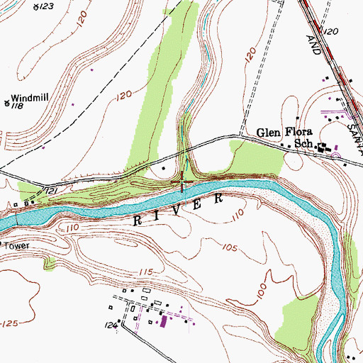 Topographic Map of Caney Creek, TX