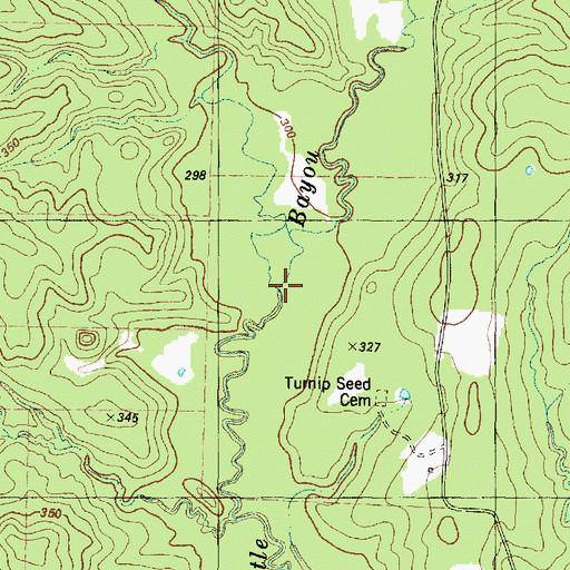 Topographic Map of Caney Creek, TX