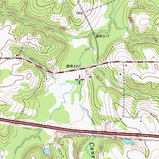 Topographic Map of Caney Creek, TX