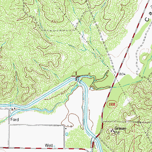 Topographic Map of Caon Grande, TX