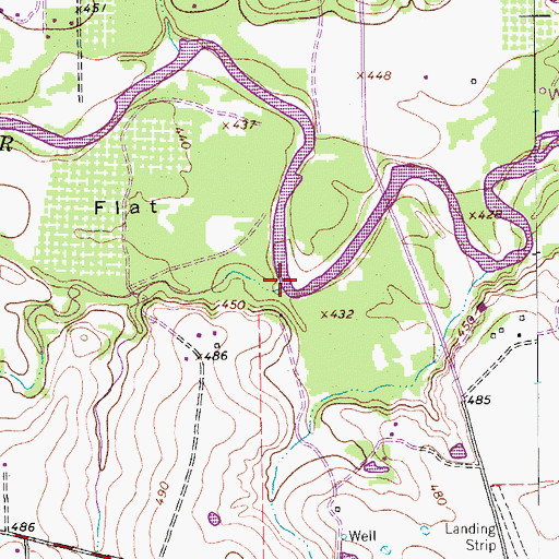 Topographic Map of Cantau Creek, TX