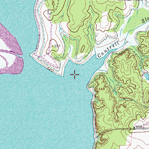 Topographic Map of Cantrell Slough, TX