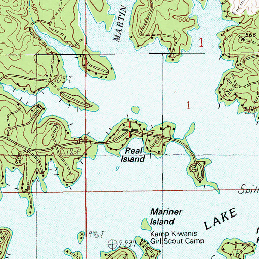 Topographic Map of Real Island, AL