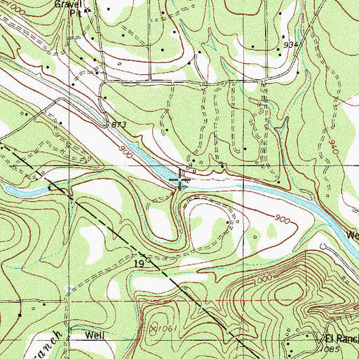 Topographic Map of Carpers Creek, TX