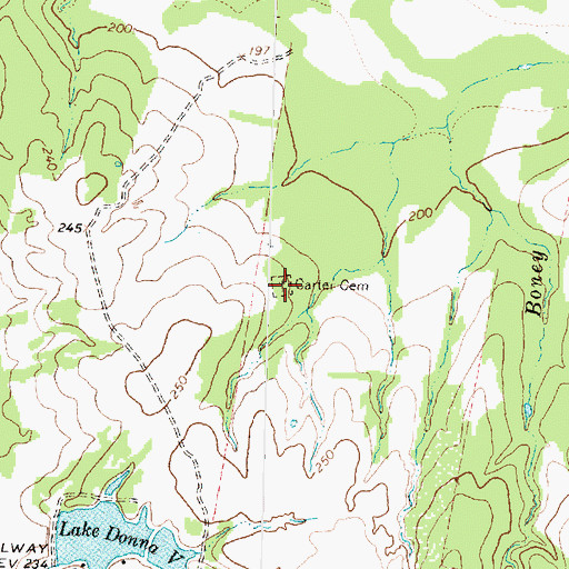 Topographic Map of Carter Cemetery, TX