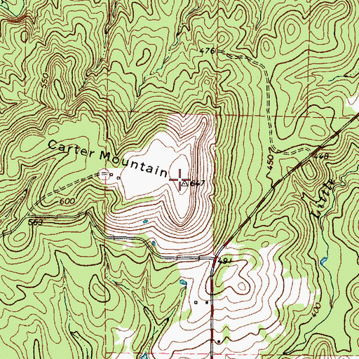 Topographic Map of Carter Mountain, TX
