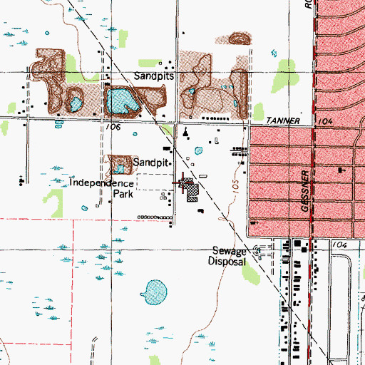 Topographic Map of Carverdale School, TX
