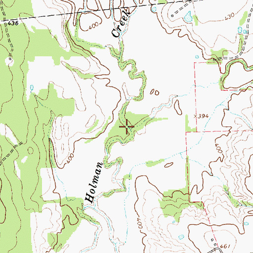 Topographic Map of Cat Creek, TX