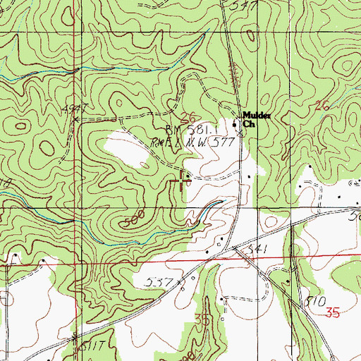 Topographic Map of Redland Academy (historical), AL