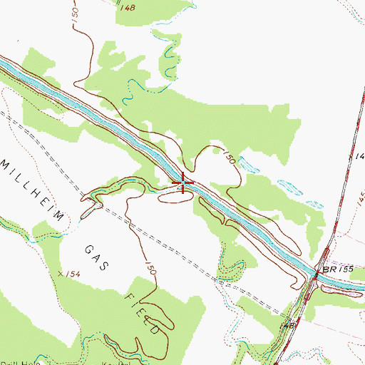 Topographic Map of Cat Spring Creek, TX