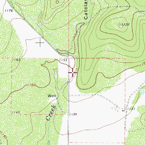 Topographic Map of Catclaw Hollow, TX