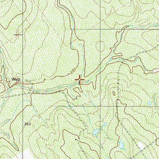 Topographic Map of Cavasara Creek, TX