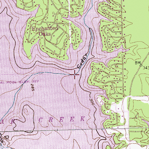 Topographic Map of Cedar Branch, TX