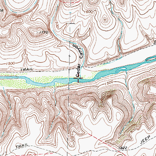 Topographic Map of Cedar Canyon, TX