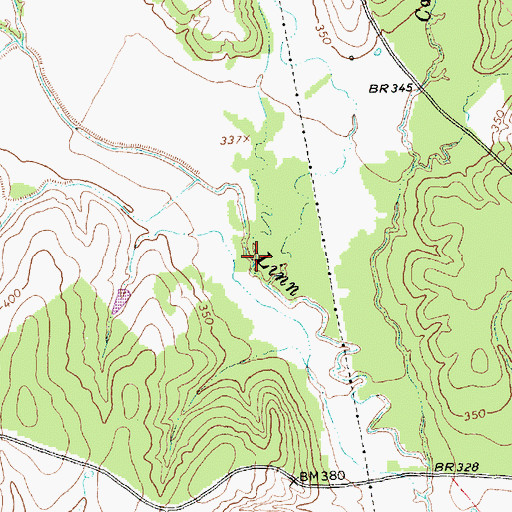 Topographic Map of Cedar Creek, TX