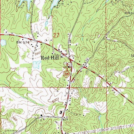 Topographic Map of Refuge Baptist Church, AL