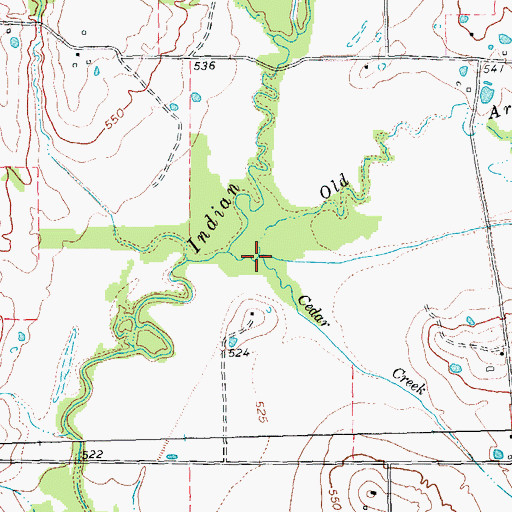 Topographic Map of Cedar Creek, TX
