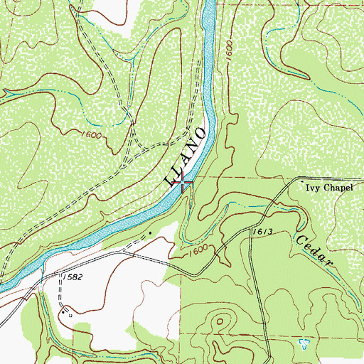 Topographic Map of Cedar Creek, TX