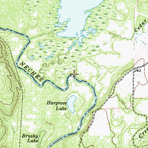 Topographic Map of Cedar Creek, TX