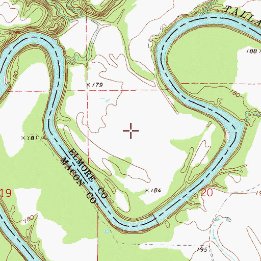 Topographic Map of Robinson Bend, AL