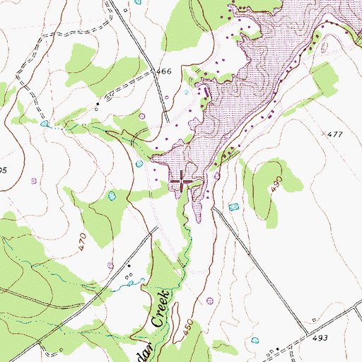 Topographic Map of Cedar Creek, TX