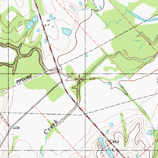 Topographic Map of Cedar Creek, TX