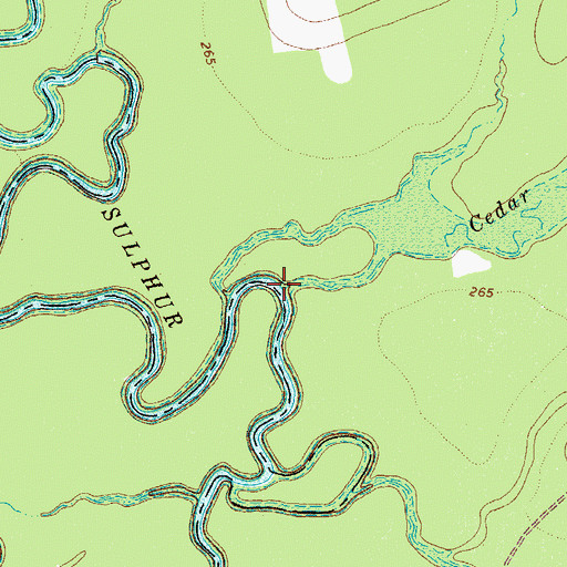 Topographic Map of Cedar Creek, TX