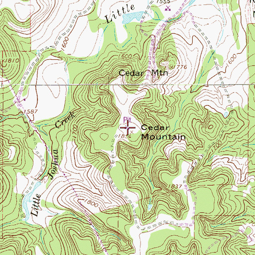 Topographic Map of Cedar Mountain, TX
