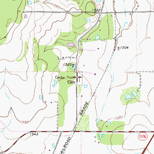 Topographic Map of Cedar Point Cemetery, TX