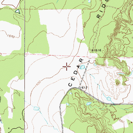 Topographic Map of Cedar Ridge, TX