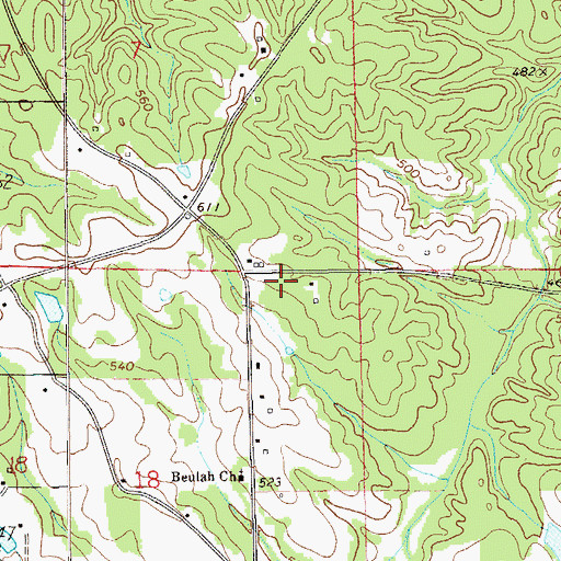 Topographic Map of Rock Hill School (historical), AL