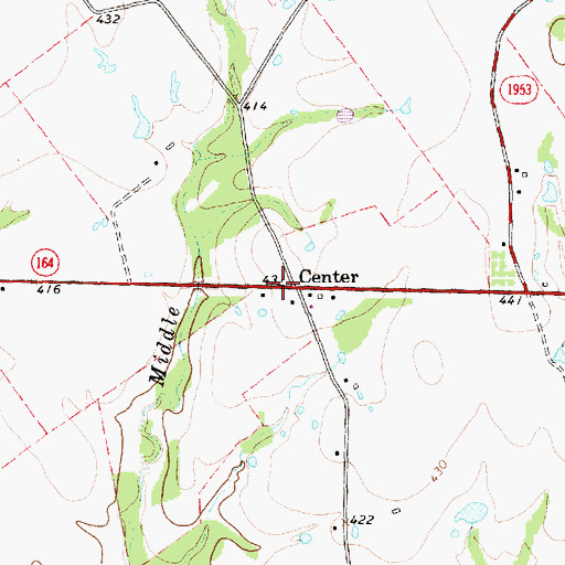 Topographic Map of Center, TX