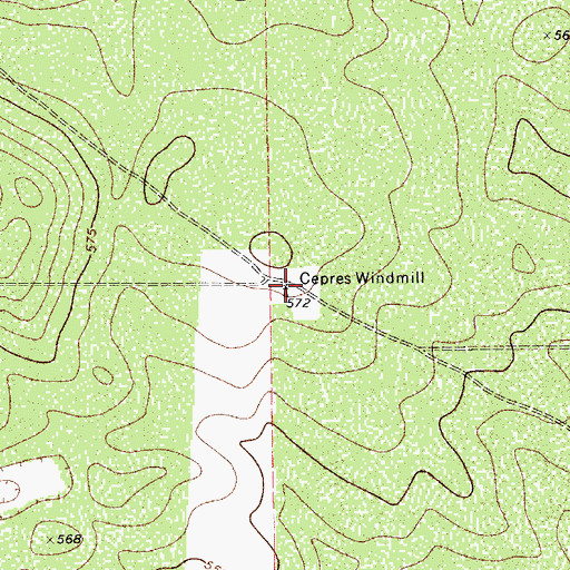 Topographic Map of Cepres Windmill, TX