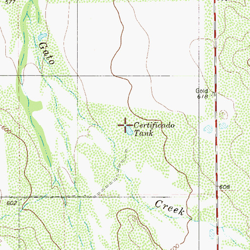 Topographic Map of Certificado Tank, TX