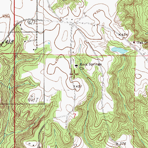 Topographic Map of Rock Springs School (historical), AL