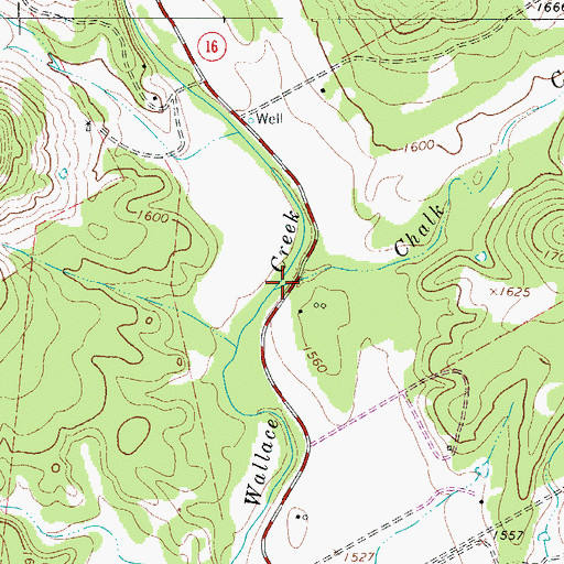 Topographic Map of Chalk Creek, TX