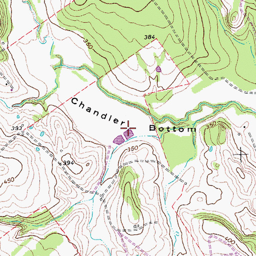 Topographic Map of Chandler Bottom, TX